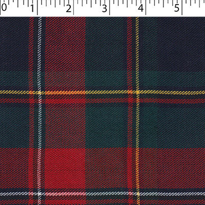 Quebec plaid in medium weight polyester Viscose Yarn Dye Twill weave.