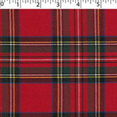 Royal Stewart plaid in medium weight polyester Viscose Yarn Dye Twill weave.