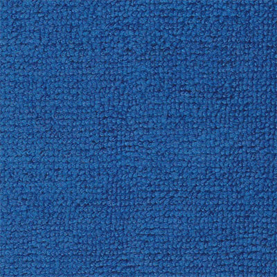 medium blue polyester nylon cleaning cloth with both sides serged in matching thread