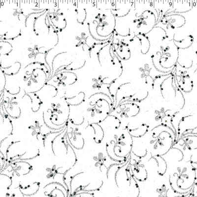 white / silver glitter tulle swirl