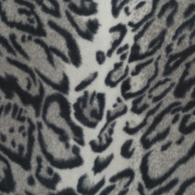 grey medium weight polyester fleece leopard print