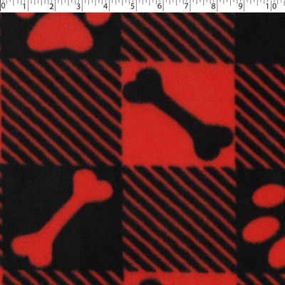 MOUNTAIN FLEECE PRINTS - PAWS ON PLAID