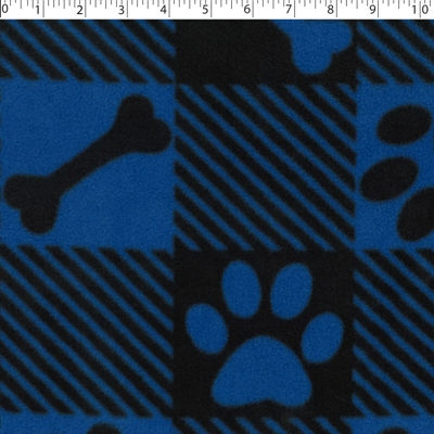 MOUNTAIN FLEECE PRINTS - PAWS ON PLAID