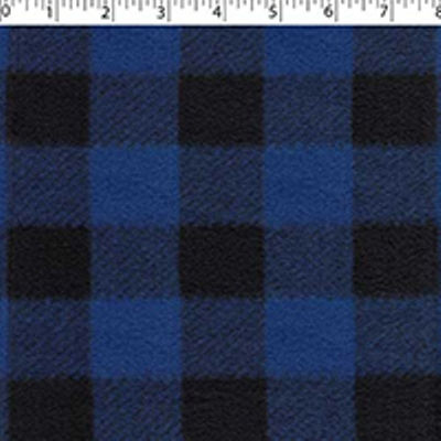 medium weight cotton yarn dye brushed plaids in the design of buffalo check cobalt and black