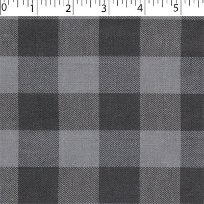 medium weight cotton yarn dye brushed plaids in the design of buffalo check light grey and dark grey