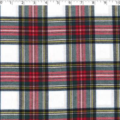 medium weight cotton yarn dye brushed plaids in the design of dress Stewart Tartan