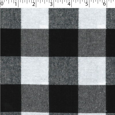 light to medium weight brushed finished cotton polyester 4 by 4 cm buffalo check white and black