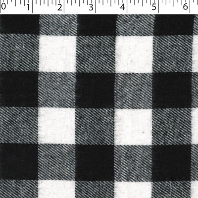 light to medium weight brushed finished cotton polyester 3 by 3 cm buffalo check white and black