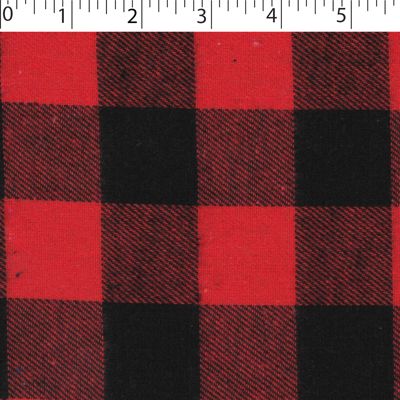 light to medium weight brushed finished cotton polyester 3.5 by 3.5 cm buffalo check red and black