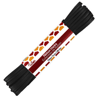 black 2mm wide satin ribbon hank
