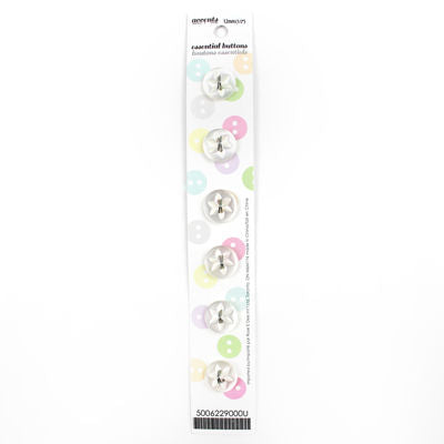 6 x 12mm white 2 hole button