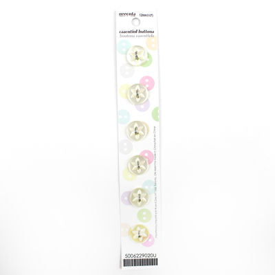 6 x 12mm cream 2 hole button