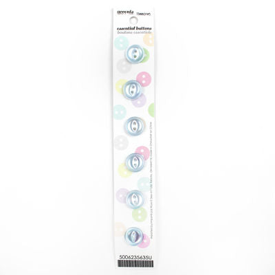 6 x 11mm blue 2 hole button