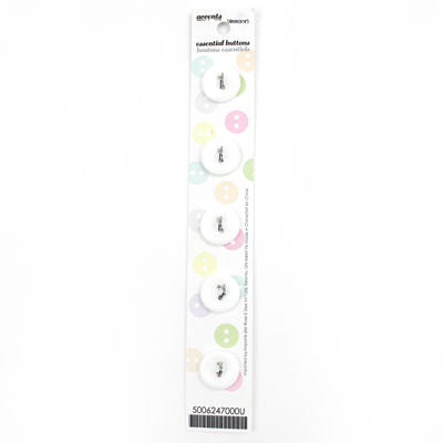 5 x 14mm white 2 hole button