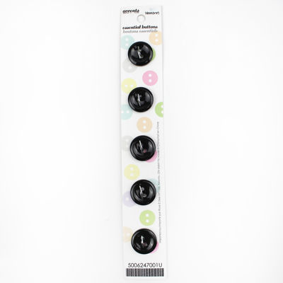 5 x 14mm black 2 hole button