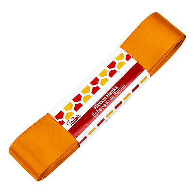 halloween orange 25mm wide satin ribbon hank