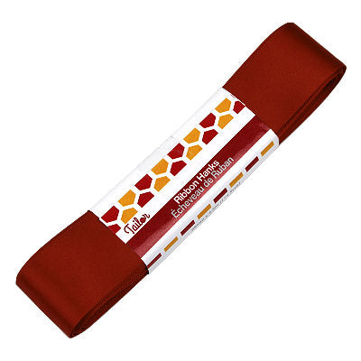 dark red 25mm wide satin ribbon hank