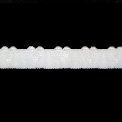 white nylon spandex 11mm elastic lingerie with heart design