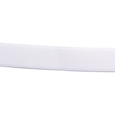white polyester latex 25mm fine ribbed elastic