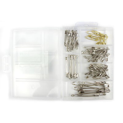 SAFETY PINS IN STORAGE BOX