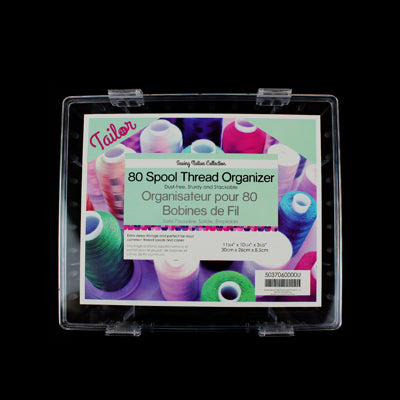 THREAD ORGANIZER - 80 SPOOL CLEAR BASE WITH CLEAR LID