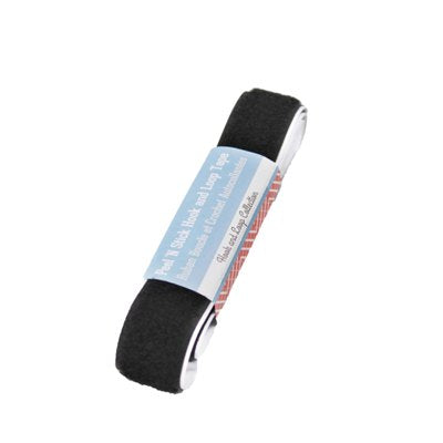 black 1.9cm peel and stick hook and loop tape