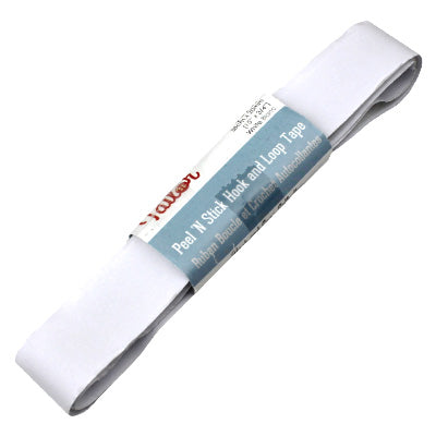 white 1.9cm peel and stick hook and loop tape