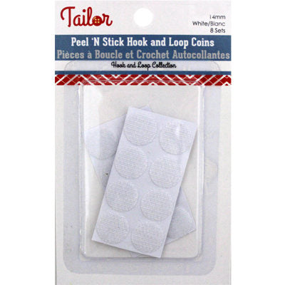14MM PEEL N STICK HOOK N LOOP COINS LIGHT DUTY