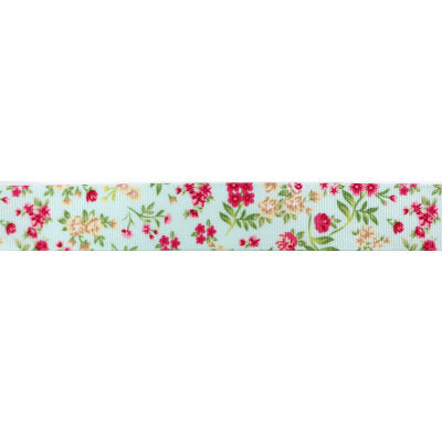 RIBBON GROSGRAIN SUMMER FLOWERS 25MM