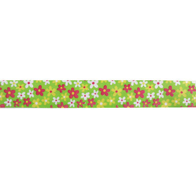 RIBBON GROSGRAIN DAISY PRINT 25MM