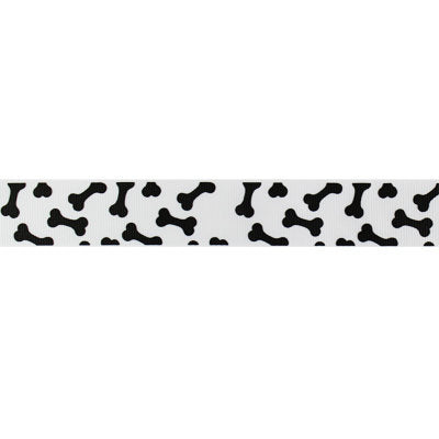 RIBBON 2.5CM PRINTED GROSGRAIN DOGGY BONE