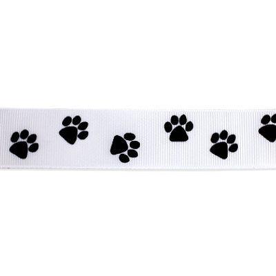 GROSGRAIN RIBBON PRINTED 25MM - DOGGIE PAWS