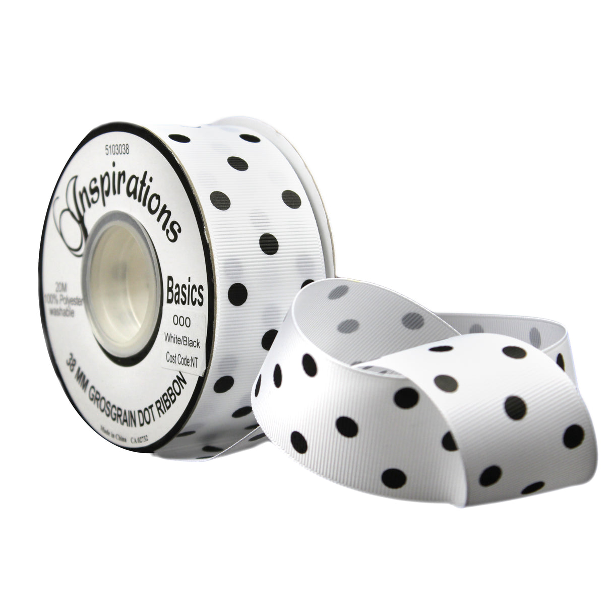 GROSGRAIN RIBBON PRINT 38MM - LARGE DOT