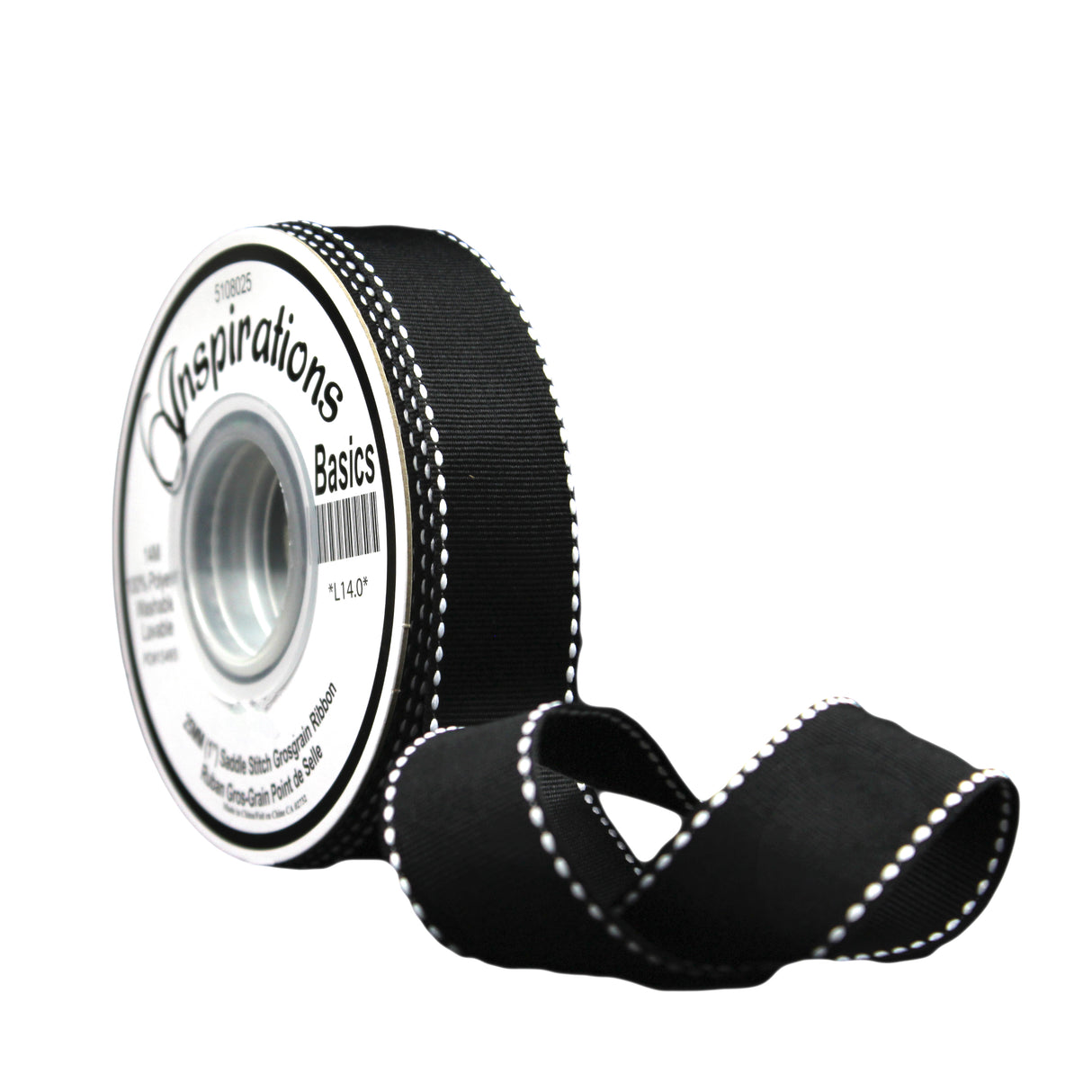 SADDLE STITCH GROSGRAIN RIBBON 25MM