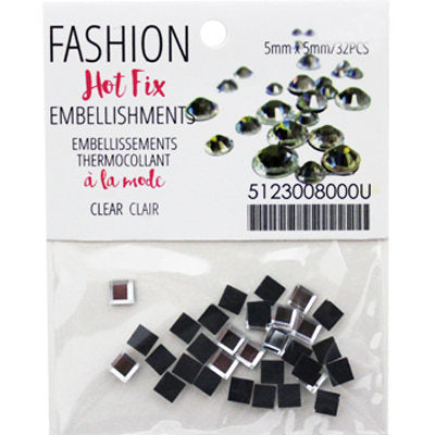 RHINESTONES HOT FIX SQUARE 5MM X 5MM