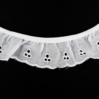 LACE EYELET RUFFLED 3.2CM