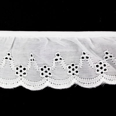 LACE EYELET RUFFLED 3.5CM