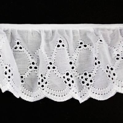 LACE EYELET RUFFLED 6.4CM