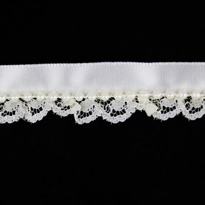 LACE WITH SATIN AND BEADS 1.8CM