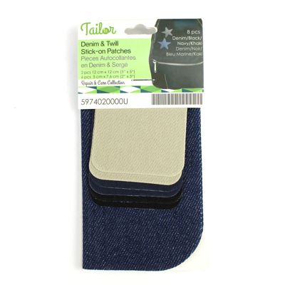 PATCHES ASSORTED DENIM & TWILL STICK-ON