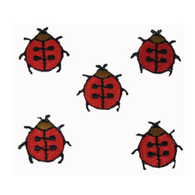APPLIQUE 5 LADY BUGS 2CM X 1.9CM