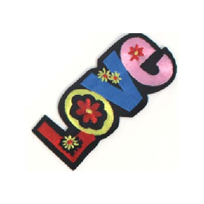 APPLIQUE LOVE IRON-ON 10CM X 4.3CM