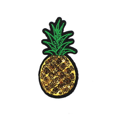 APPLIQUE PINEAPPLE SEQUINS 7.2CM X 3.5CM