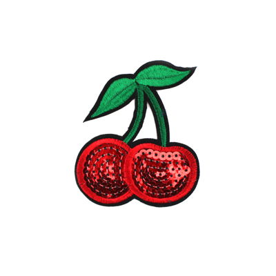 APPLIQUE CHERRY SEQUINS 7.6CM X 6.7CM