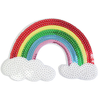 APPLIQUE RAINBOW SEQUINS 16.3CM X 11CM