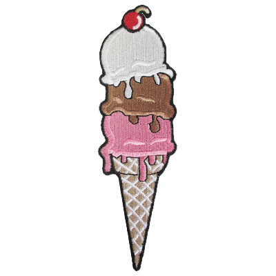 APPLIQUE ICECREAM 14.9CM X 4.4CM