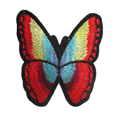 APPLIQUE BUTTERFLY MULTICOLOUR 8CM X 9CM