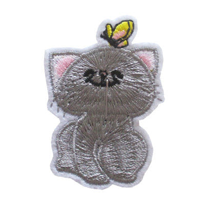 APPLIQUE CAT & BUTTERFLY 3.5CM X 5.2CM