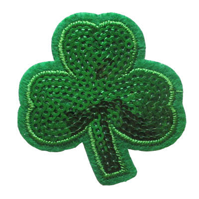 APPLIQUE SHAMROCK SEQUINS 5.2CM X 5.5CM