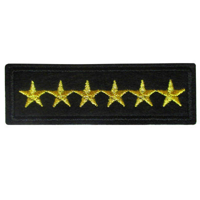APPLIQUE 6 STARS MILITARY 8.5CM X 2.8CM